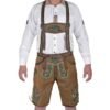 Traditional Bavarian German Lederhosen Gold Brown