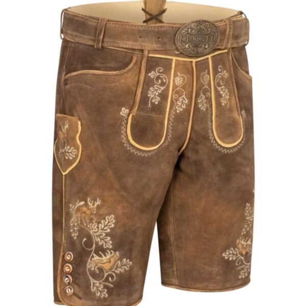 Modern Brown Lederhosen with Belt – A Stylish Take on Traditional Men's Lederhosen - Image 2