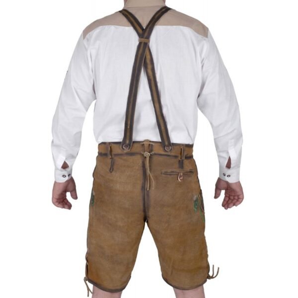 Traditional Bavarian German Lederhosen Gold Brown - Image 2