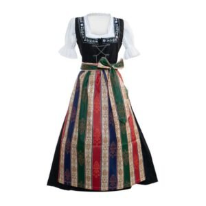 Authentic German Dirndl Dress Anna Long Maxi in Black