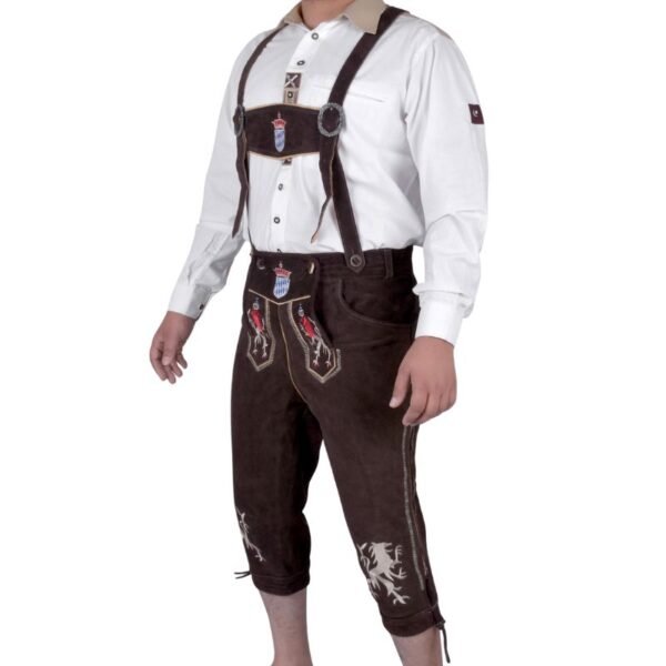 Classic Bavarian Bundhosen Knee Chocolate Brown - Image 2