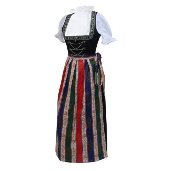 Authentic German Dirndl Dress Anna Long Maxi in Black - Image 2