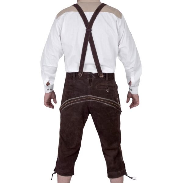 Classic Bavarian Bundhosen Knee Chocolate Brown - Image 3