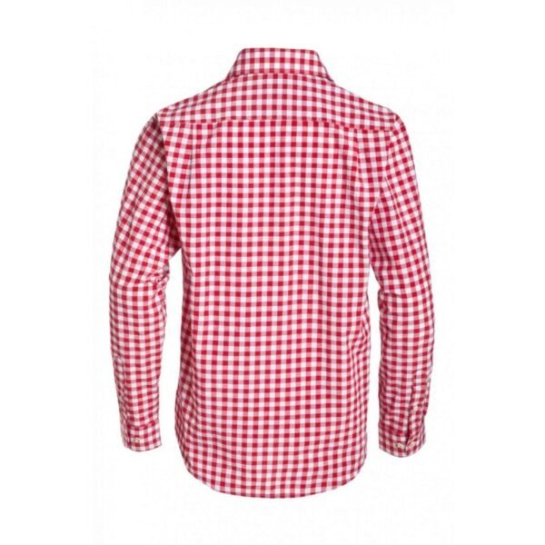 Traditional Bavarian Shirt Small Checkered Dark Red - Image 2