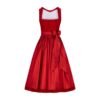 Traditional Dirndl Dress in Red Velvet For Women's