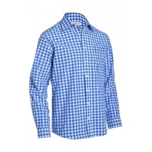 Bavarian Shirt Small Checkered Cobalt Blue