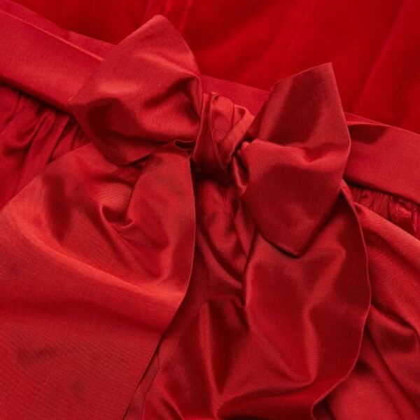 Traditional Dirndl Dress in Red Velvet For Women's - Image 3