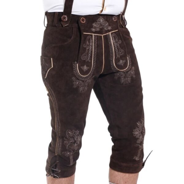 Authentic Bavarian Bundhosen Chocolate Brown for Oktoberfest & Beyond
